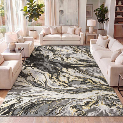 Swirl Marbled Abstract Area Rug