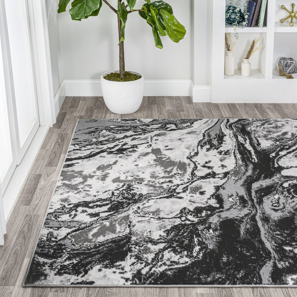 Swirl Marbled Abstract Area Rug