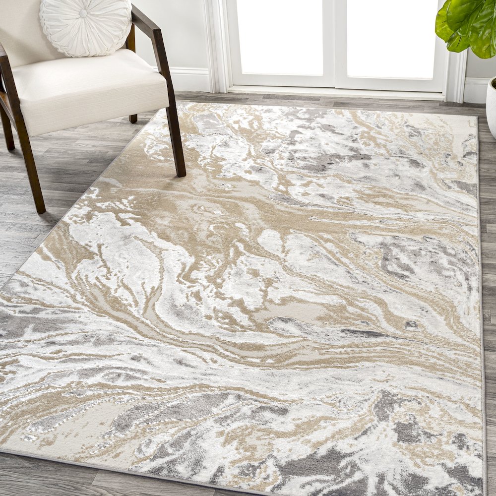Swirl Marbled Abstract Area Rug