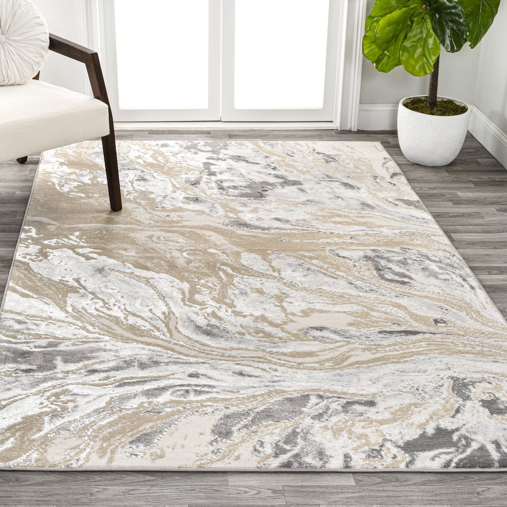 Swirl Marbled Abstract Area Rug