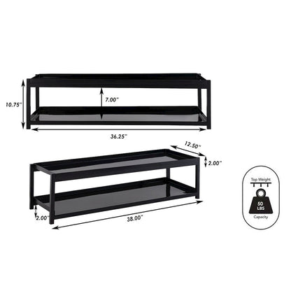 Industrial 6-Pair 2-Tier Iron Shoe Rack