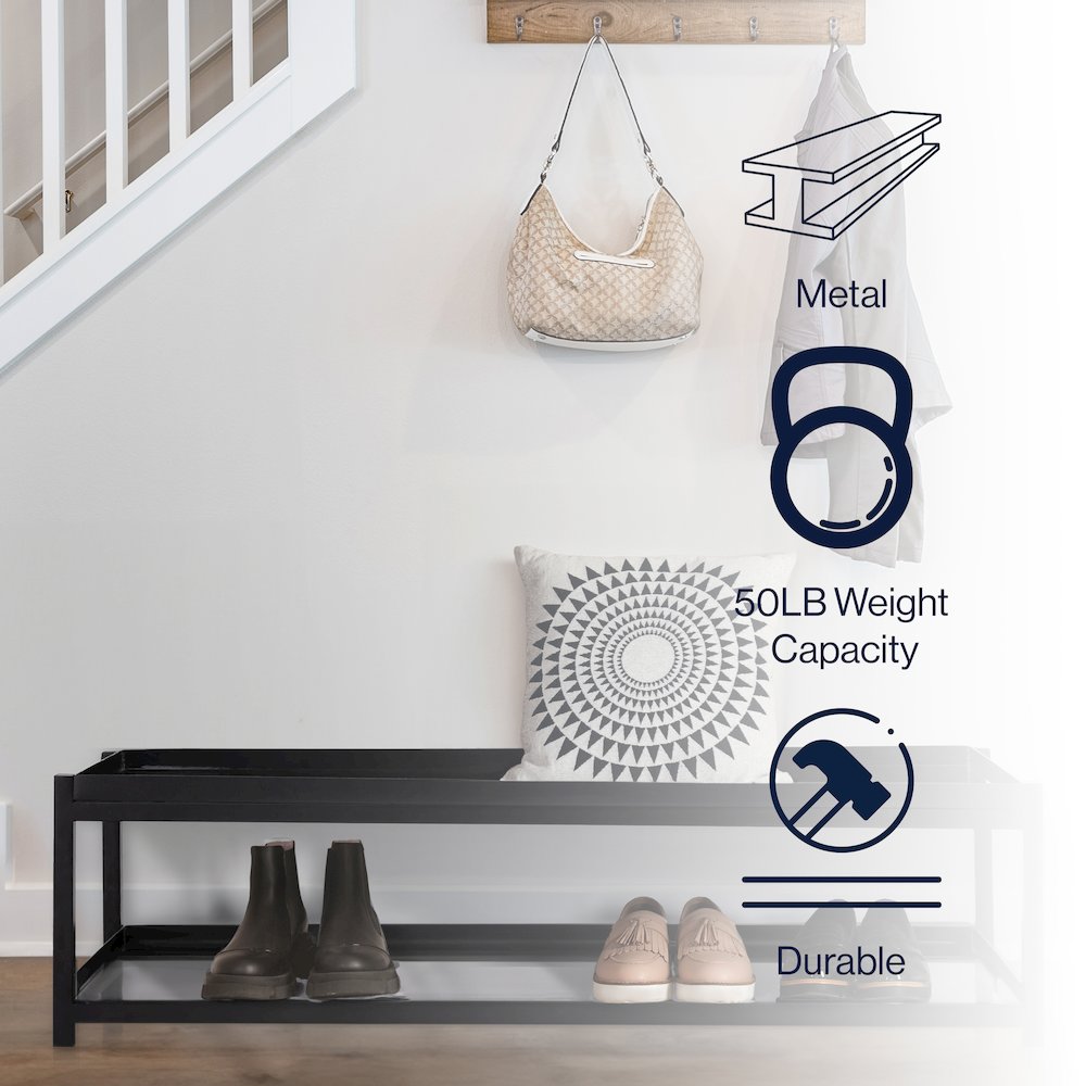 Industrial 6-Pair 2-Tier Iron Shoe Rack
