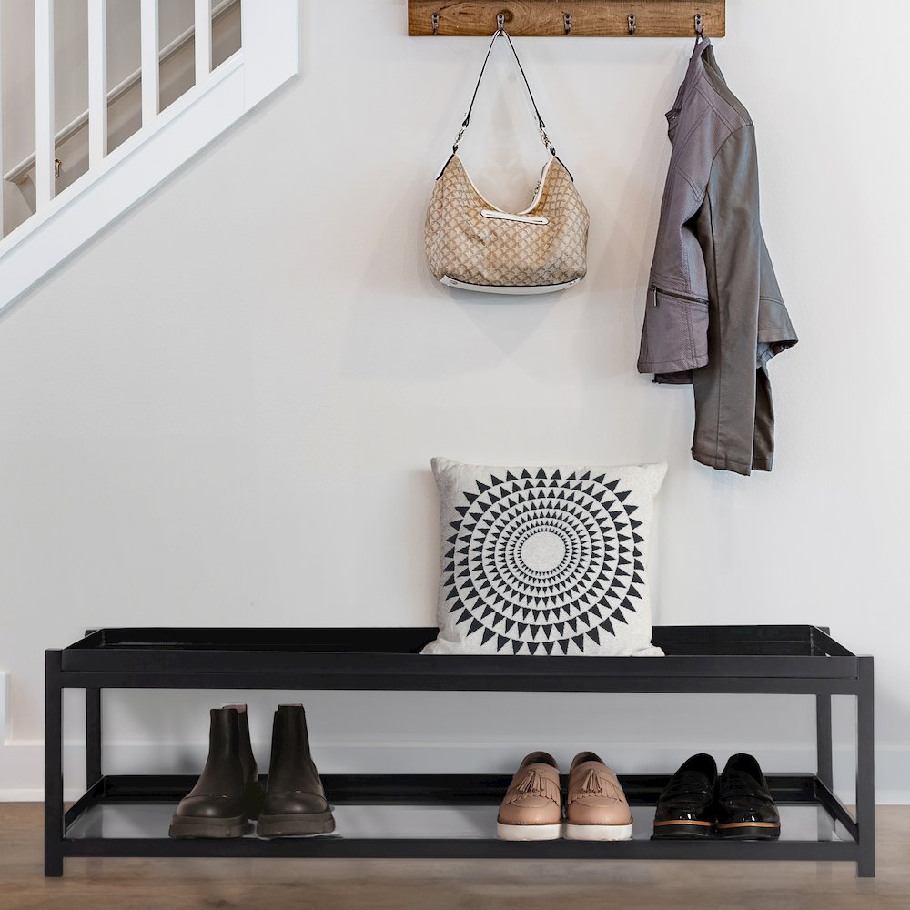 Industrial 6-Pair 2-Tier Iron Shoe Rack
