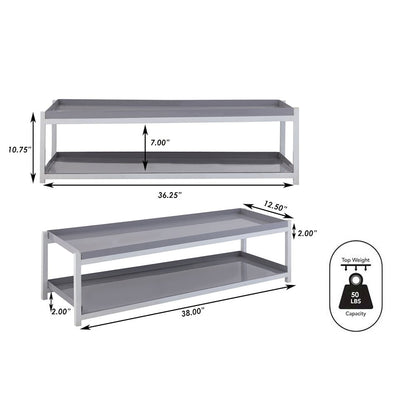 Industrial 6-Pair 2-Tier Iron Shoe Rack