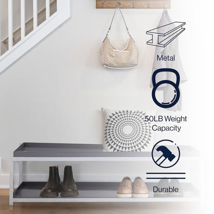 Industrial 6-Pair 2-Tier Iron Shoe Rack