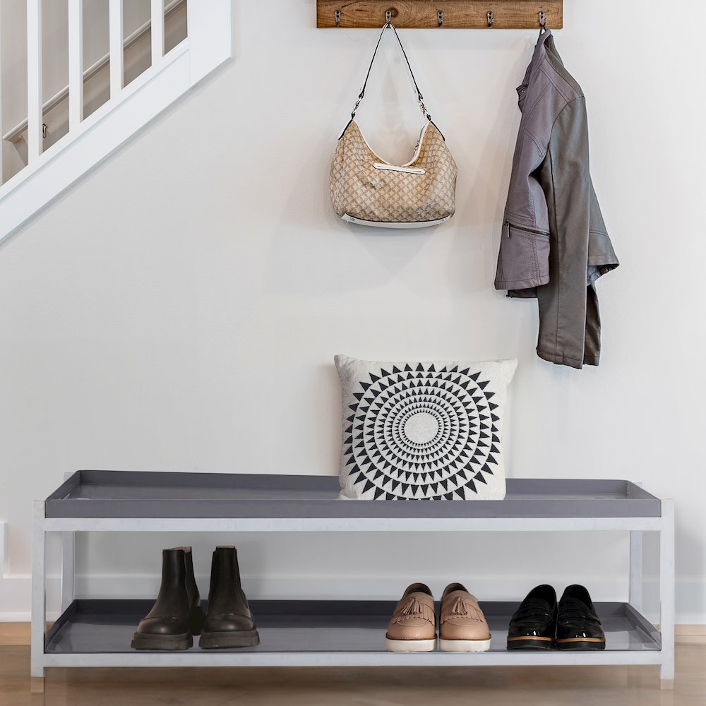 Industrial 6-Pair 2-Tier Iron Shoe Rack