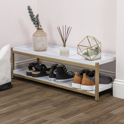 Industrial 6-Pair 2-Tier Iron Shoe Rack