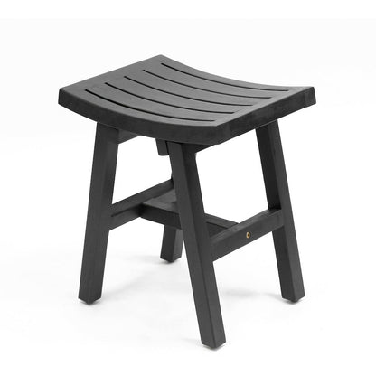 Tamlyn Modern Solid Acacia Wood Shower Stool