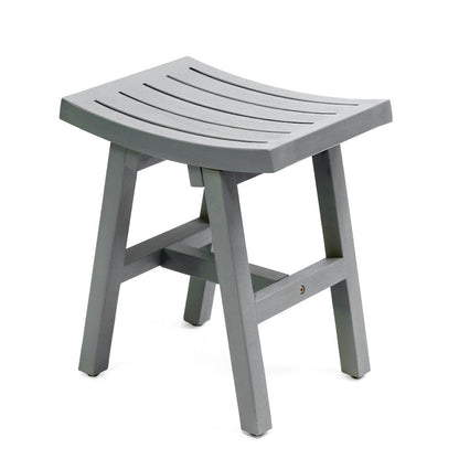 Tamlyn Modern Solid Acacia Wood Shower Stool