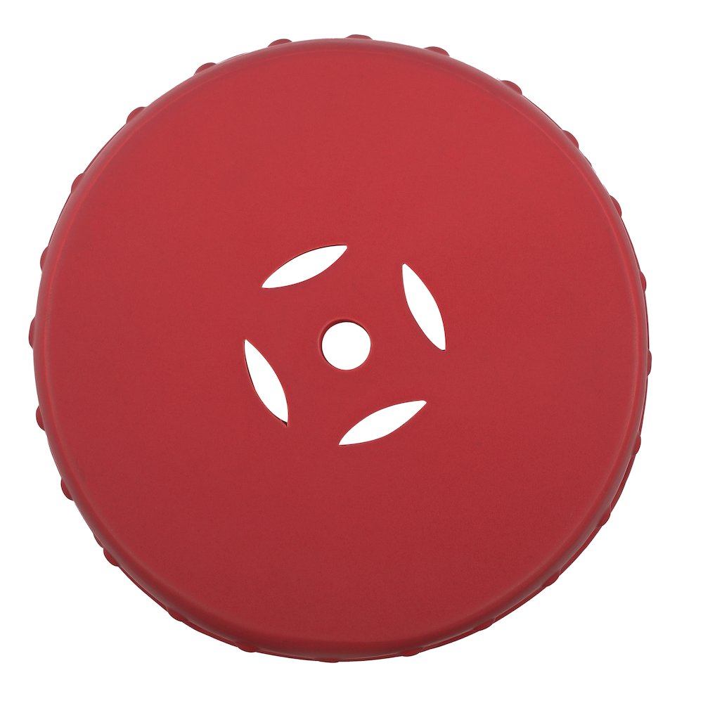 Lucky Coins 16" Matte Red Ceramic Cutout Interlocking Rings Drum Garden Stool
