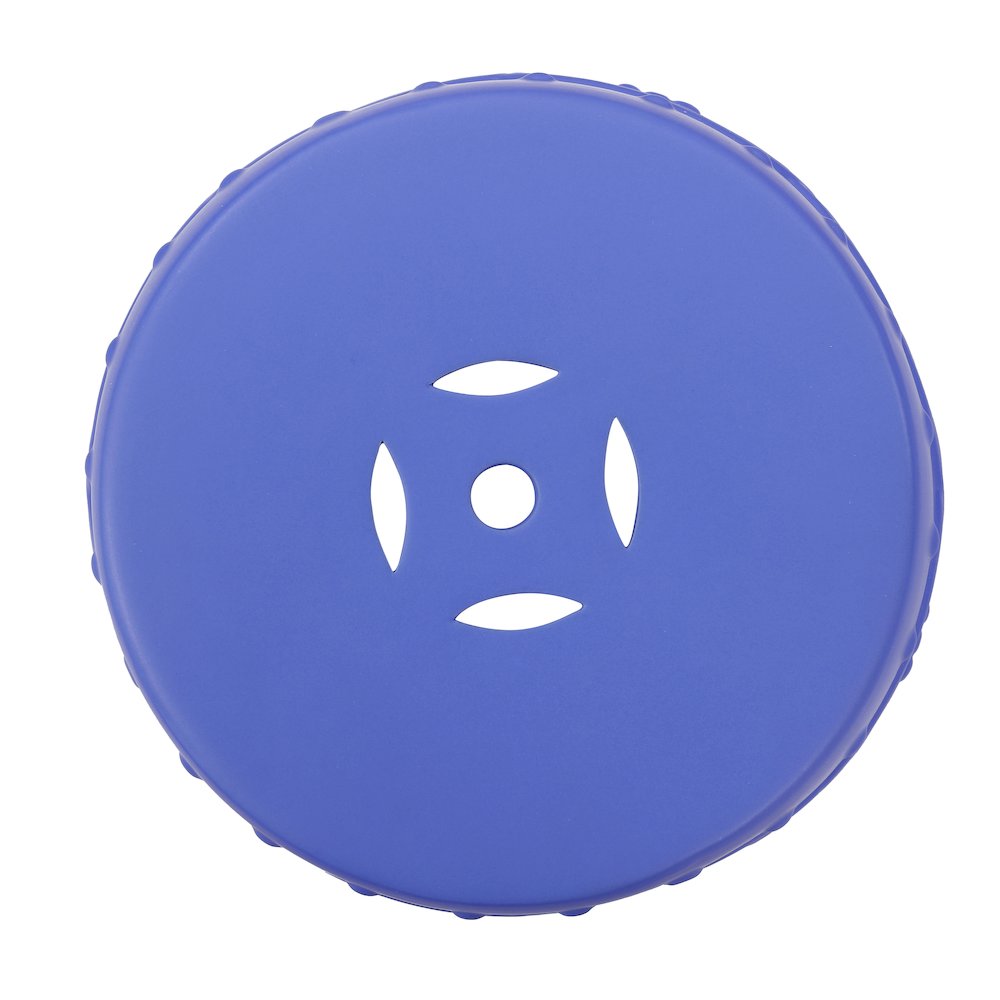 Lucky Coins 16" Matte Blue Ceramic Cutout Interlocking Rings Drum Garden Stool