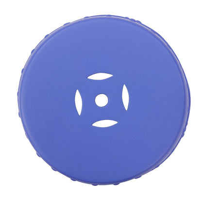 Lucky Coins 16" Matte Blue Ceramic Cutout Interlocking Rings Drum Garden Stool