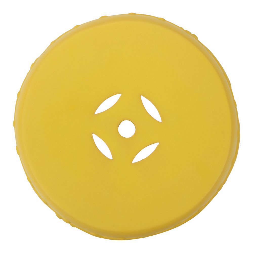 Lucky Coins 16" Matte Yellow Ceramic Cutout Interlocking Rings Drum Garden Stool
