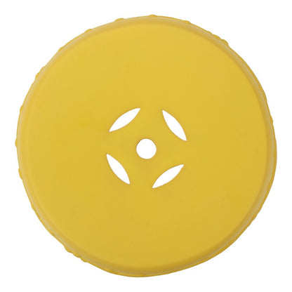 Lucky Coins 16" Matte Yellow Ceramic Cutout Interlocking Rings Drum Garden Stool
