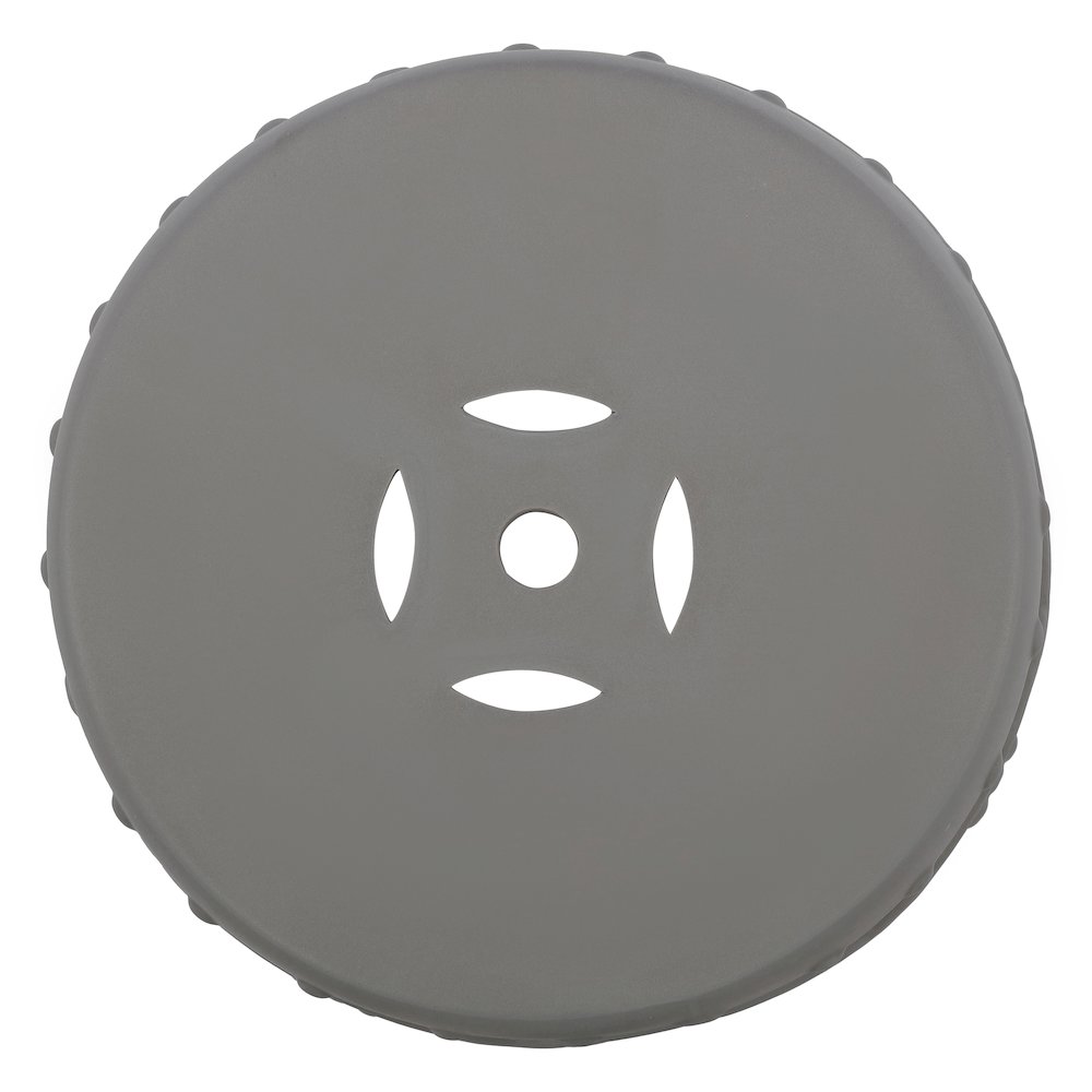 Lucky Coins 16" Matte Gray Ceramic Cutout Interlocking Rings Drum Garden Stool