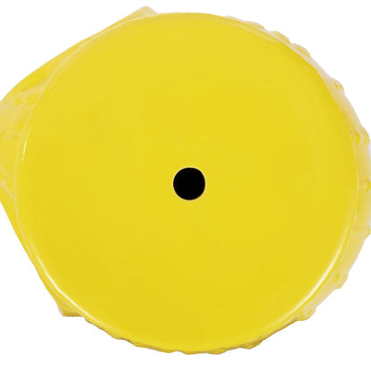 Orla 18.5" Global Yellow Glazed Ceramic Elephant Garden Stool