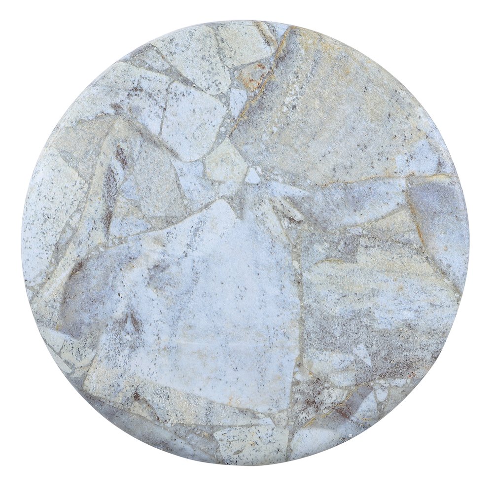 Troy 17" Modern Gray Faux Marble Cylinder Accent Table
