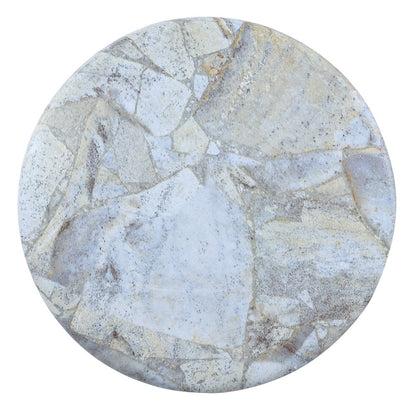 Troy 17" Modern Gray Faux Marble Cylinder Accent Table