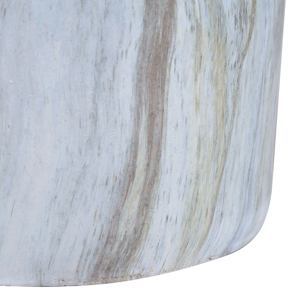 Troy 17" Modern Gray Faux Marble Cylinder Accent Table