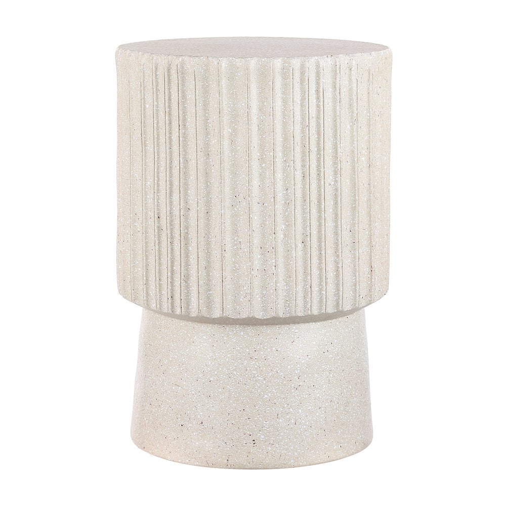 Louisa Modern 19" Fluted Outdoor Accent Table