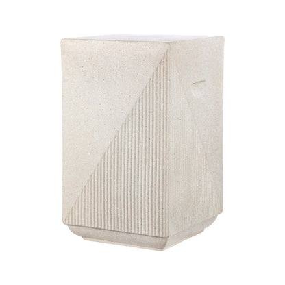 Adrian Modern 21" Durable Polyresin Outdoor Accent Side Table & Patio Stool