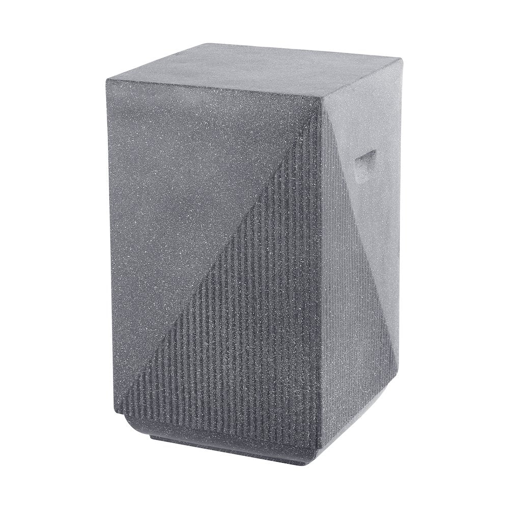Adrian Modern 21" Durable Polyresin Outdoor Accent Side Table & Patio Stool