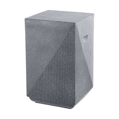 Adrian Modern 21" Durable Polyresin Outdoor Accent Side Table & Patio Stool