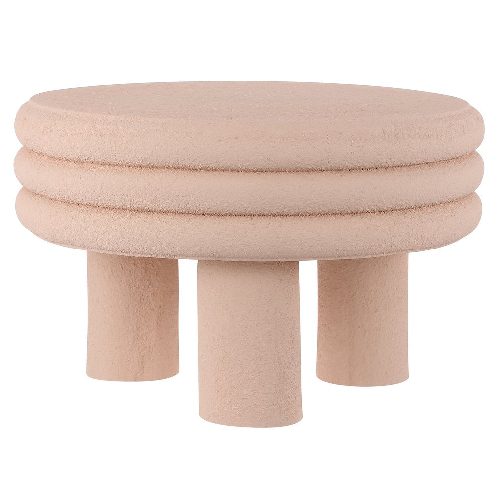 Rashida 13.5" Modern Round Polyresin Indoor Outdoor Accent Coffee Table