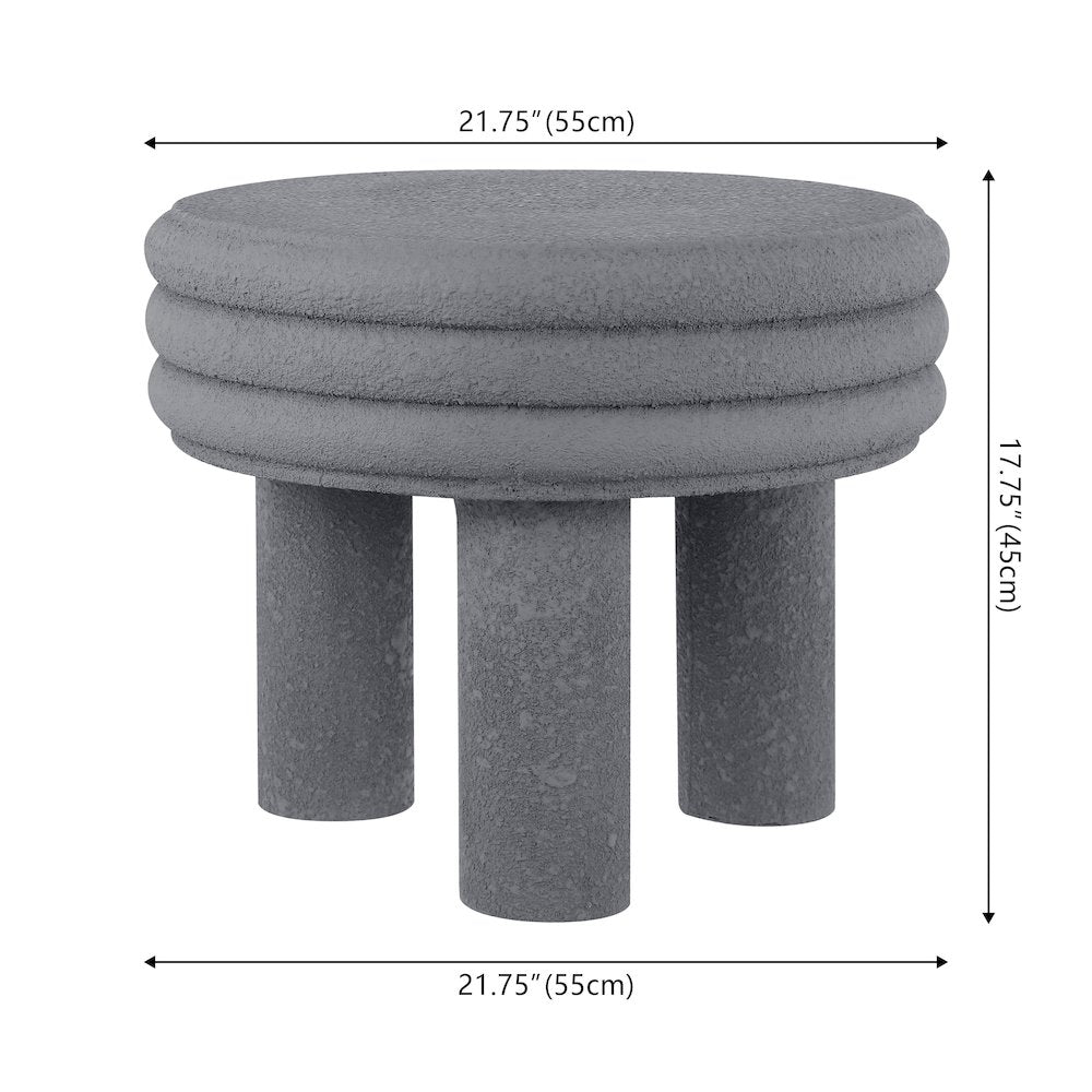 Rashida 18" Modern Round Polyresin Indoor Outdoor Accent Coffee Table