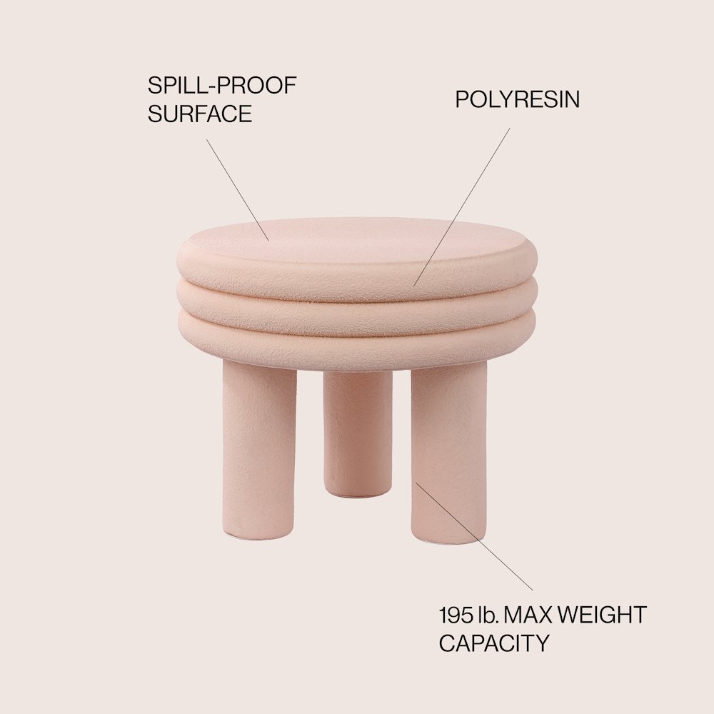 Rashida 18" Modern Round Polyresin Indoor Outdoor Accent Coffee Table
