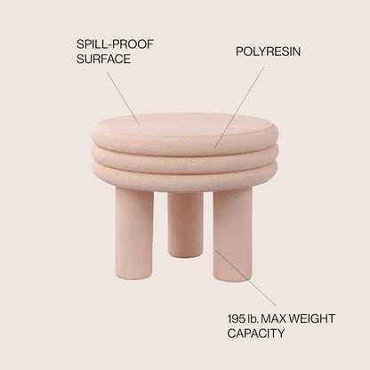 Rashida 18" Modern Round Polyresin Indoor Outdoor Accent Coffee Table