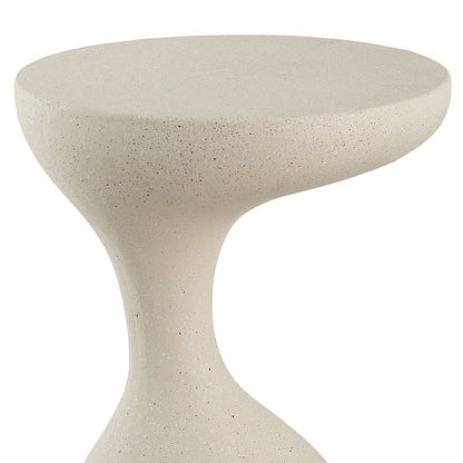 Boracay 19.75" Sculptural Polyresin Indoor/Outdoor Accent Side Table & Stool