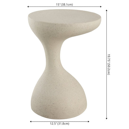Boracay 19.75" Sculptural Polyresin Indoor/Outdoor Accent Side Table & Stool