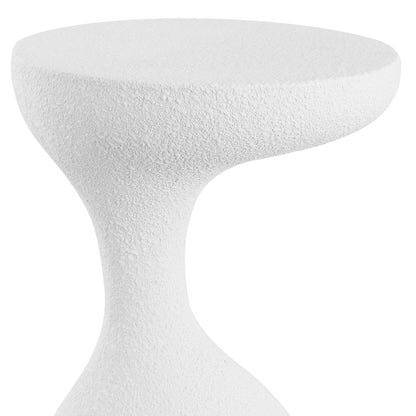 Boracay 19.75" Sculptural Polyresin Indoor/Outdoor Accent Side Table & Stool