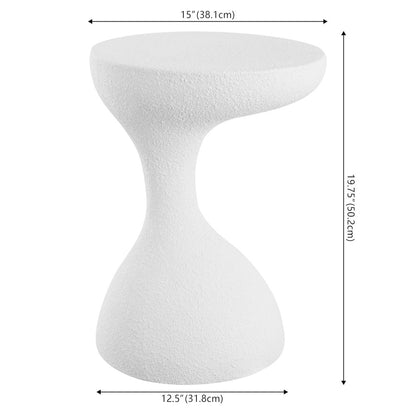 Boracay 19.75" Sculptural Polyresin Indoor/Outdoor Accent Side Table & Stool