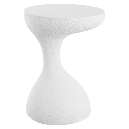 Boracay 19.75" Sculptural Polyresin Indoor/Outdoor Accent Side Table & Stool