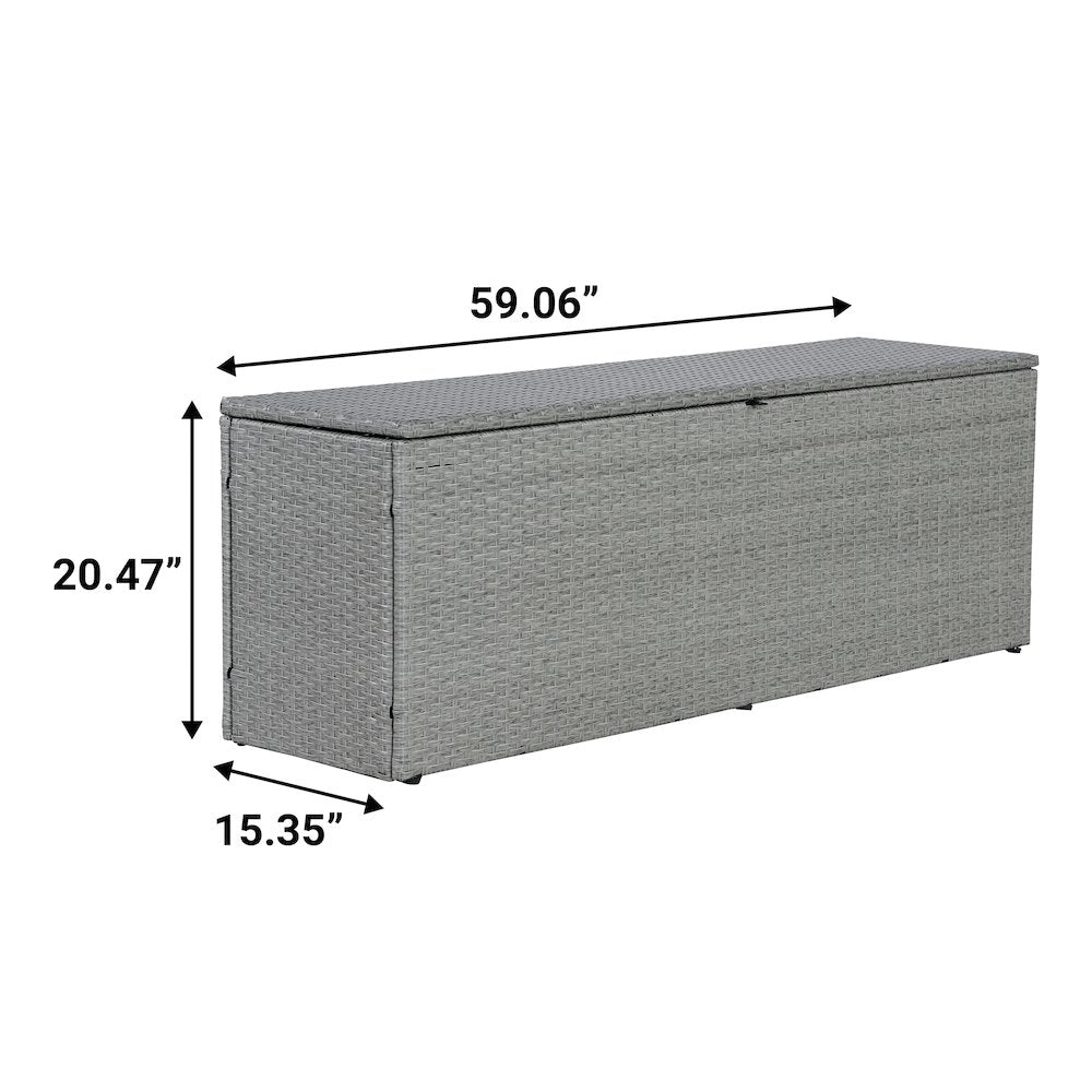 Nino Modern Minimalist Outdoor Faux Wicker Deck And Patio Storage Box