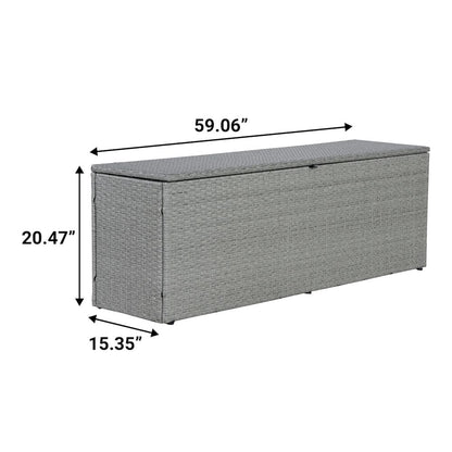 Nino Modern Minimalist Outdoor Faux Wicker Deck And Patio Storage Box