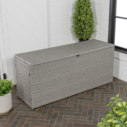 Nino Modern Minimalist Outdoor Faux Wicker Deck And Patio Storage Box
