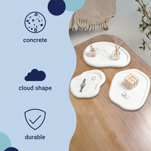 Grace Contemporary Concrete Decorative Cloud Jewelry Trays, White (Set of 3)