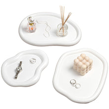 Grace Contemporary Concrete Decorative Cloud Jewelry Trays, White (Set of 3)