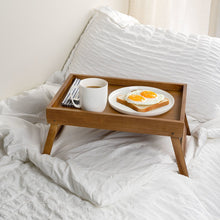 Alora D Bamboo Breakfast Bed Tray with Built-In Handles and Foldable Legs, Brown
