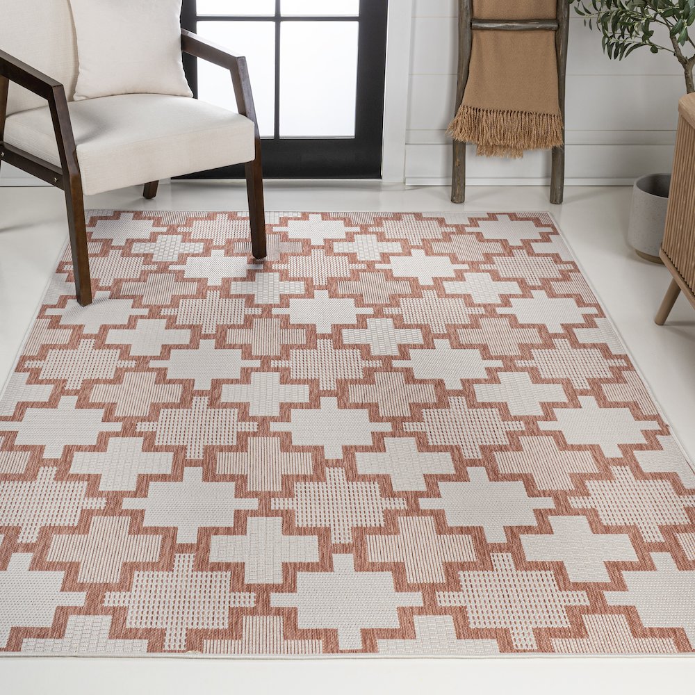 Cyrus Modern Geometric Tile Pattern Indoor/Outdoor Area Rug
