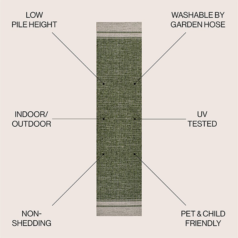 Alda Modern Minimalist Mingled Indoor/Outdoor Area Rug