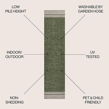 Alda Modern Minimalist Mingled Indoor/Outdoor Area Rug