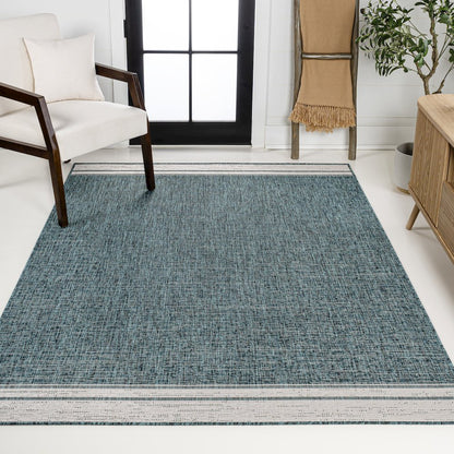 Alda Modern Minimalist Mingled Solid Indoor/Outdoor Area Rug
