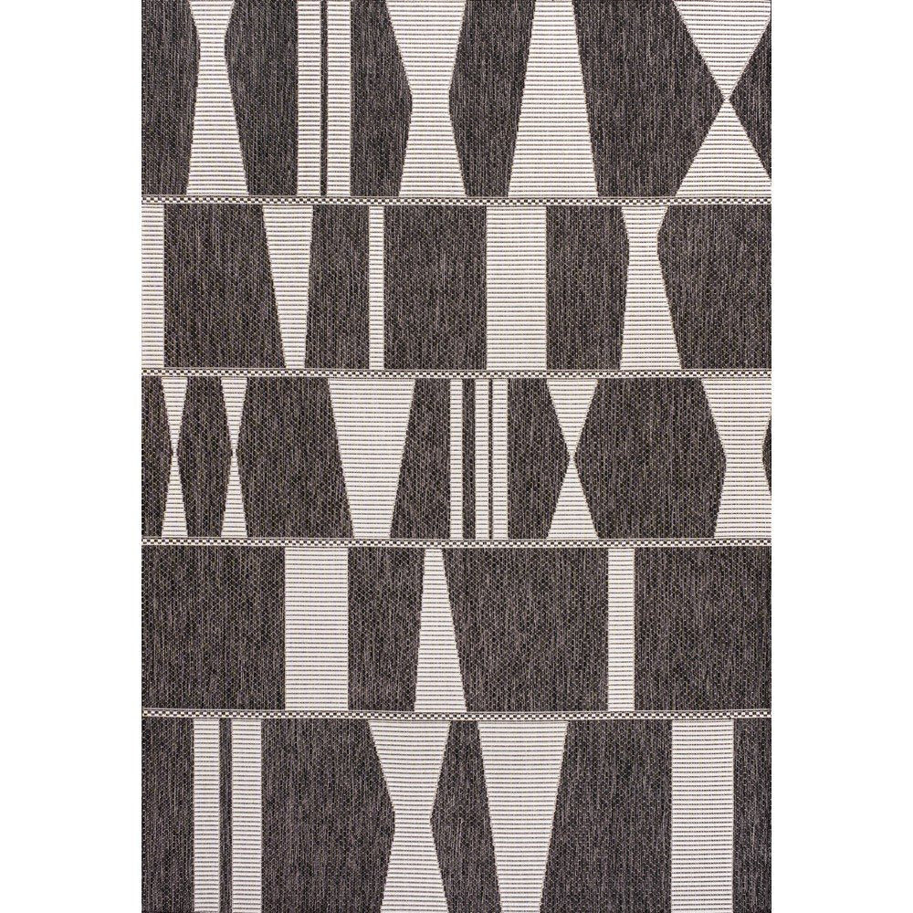 Two-Tone Black/Cream 3 ft. x 5 ft. Indoor/Outdoor Area Rug