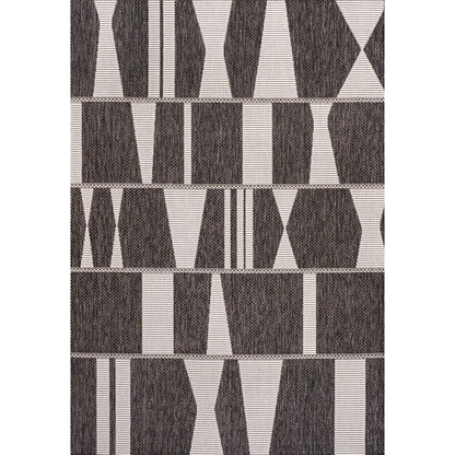 Two-Tone Black/Cream 3 ft. x 5 ft. Indoor/Outdoor Area Rug