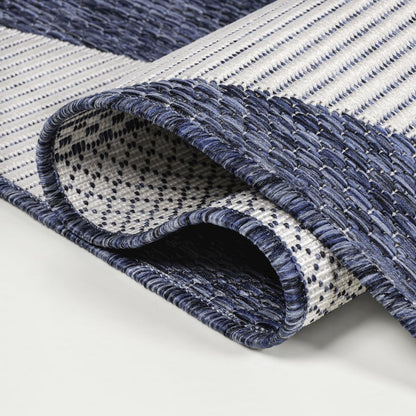 Two-Tone Navy/Cream 3 ft. x 5 ft. Indoor/Outdoor Area Rug
