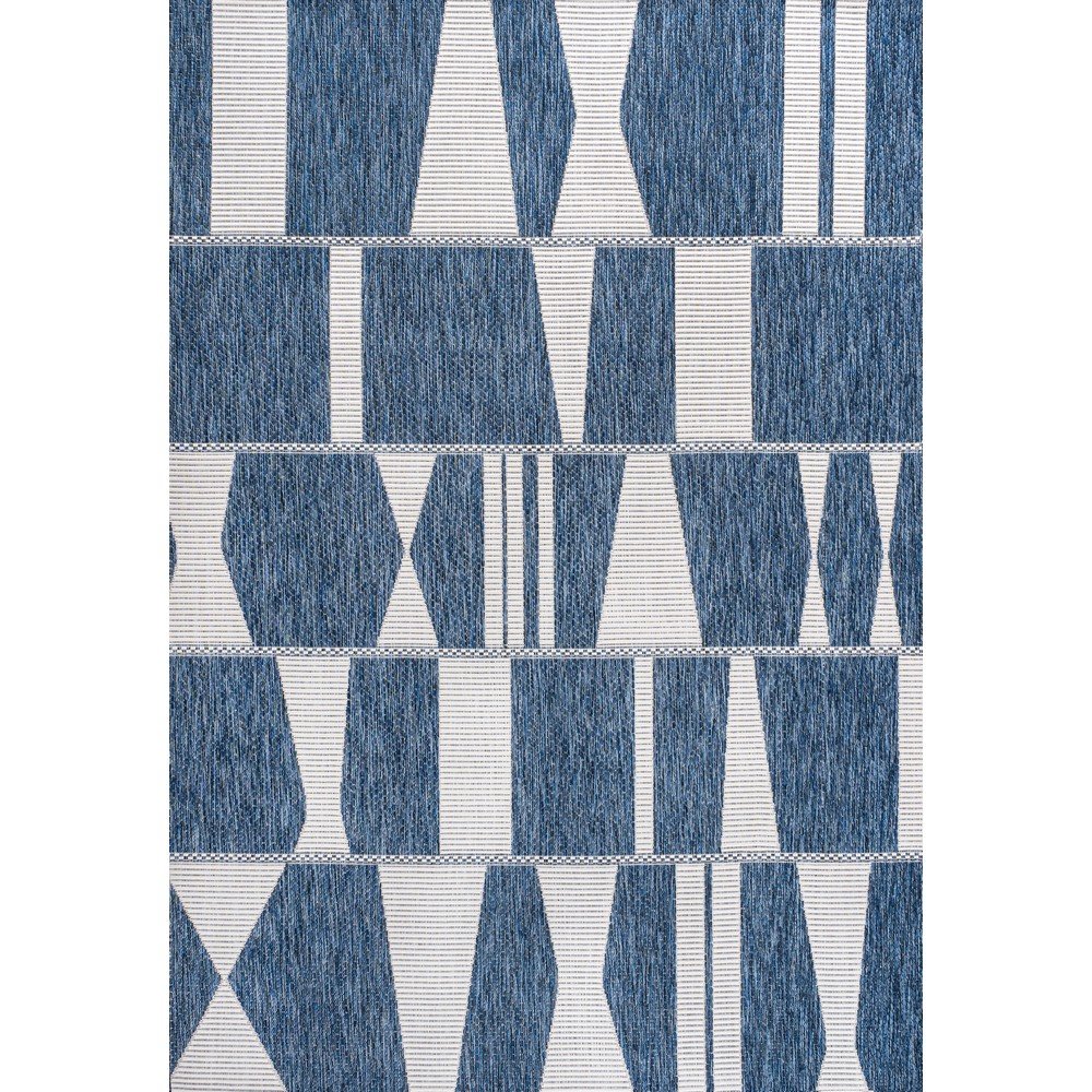 Two-Tone Navy/Cream 3 ft. x 5 ft. Indoor/Outdoor Area Rug